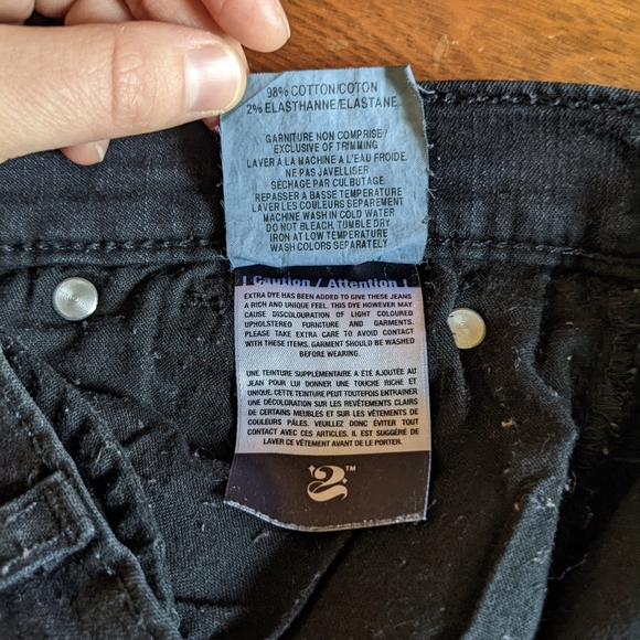 YOGA JEANS Washed Black Straight Leg Raw Hem Jeans 30 - Picture 4 of 11